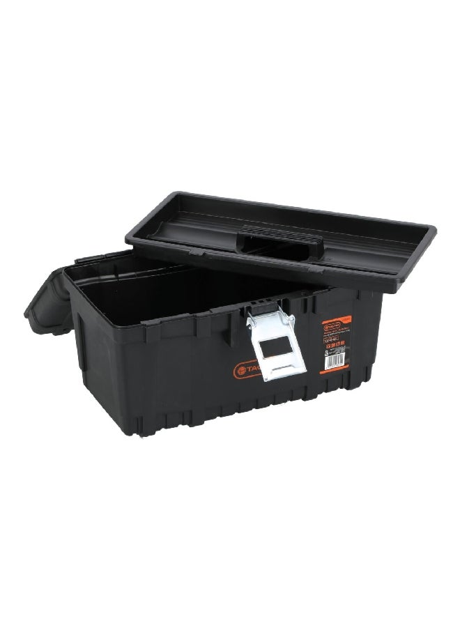 Tactix - Long Life Heavy Duty Plastic Tool Box Black and Orange 22 x 40.6 x 23.8 cm - Image 1