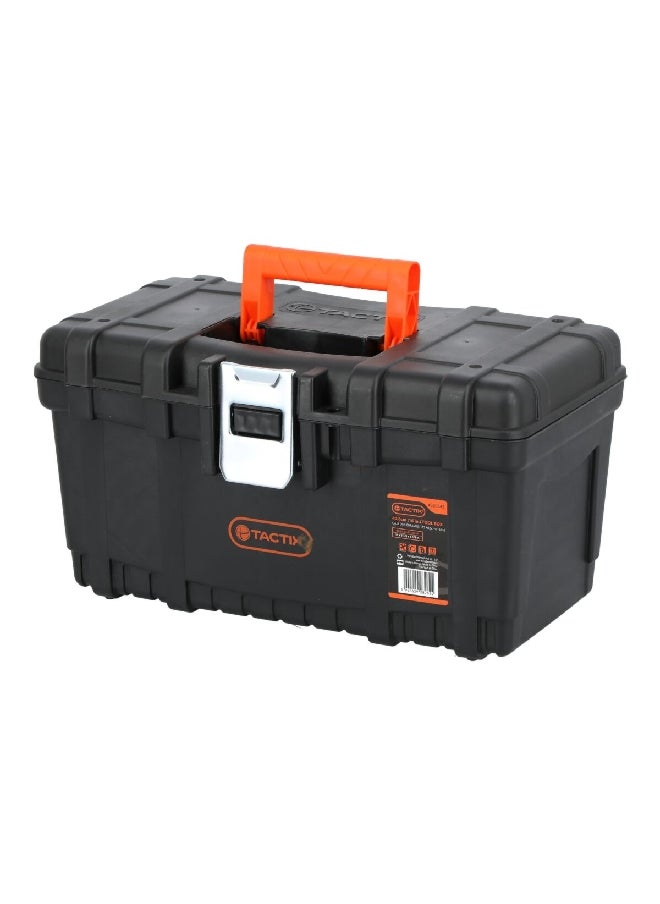 Tactix - Long Life Heavy Duty Plastic Tool Box Black and Orange 22 x 40.6 x 23.8 cm - Image 1