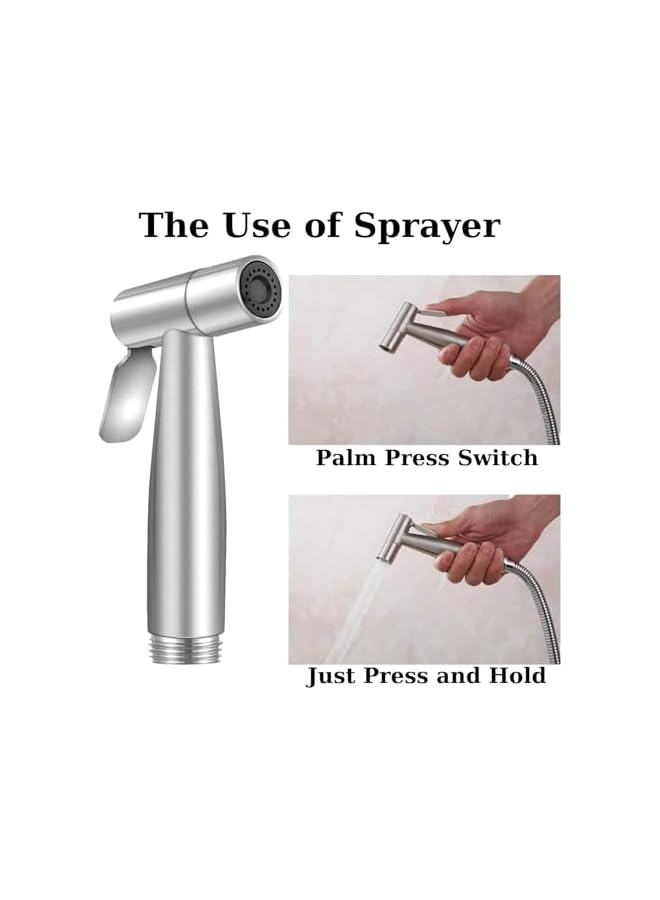 The Bros Premium Stainless Steel Bidet Sprayer for Toilet With 1.5 Meter Stainless Steel Hose, Easy 5-Minute Installation, Powerful Water Pressure (Full Shattaf Set) - Image 3