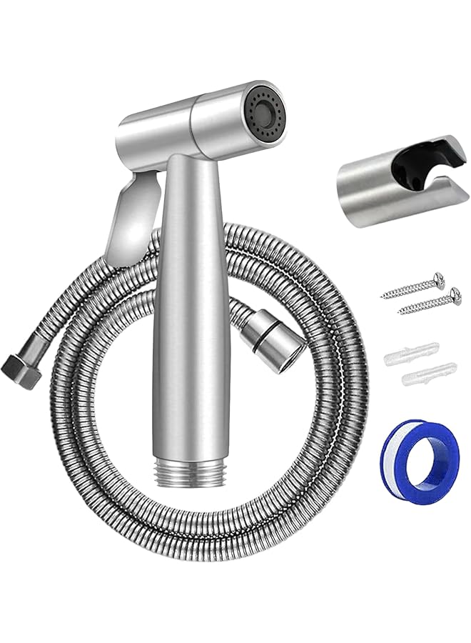 The Bros Premium Stainless Steel Bidet Sprayer for Toilet With 1.5 Meter Stainless Steel Hose, Easy 5-Minute Installation, Powerful Water Pressure (Full Shattaf Set) - Image 1