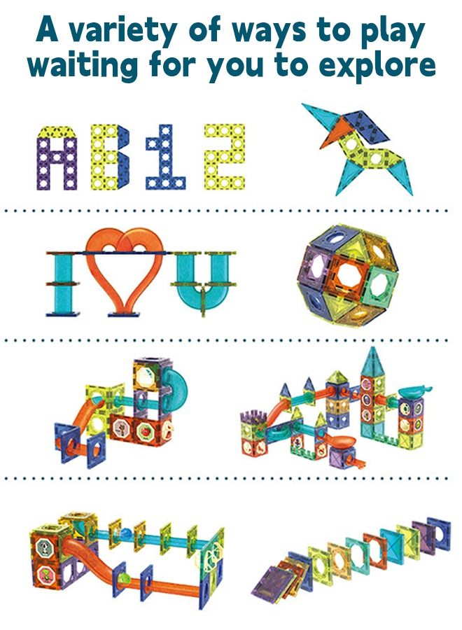 إسكدنيا مجموعة ألعاب تعليمية تحتوي على 125 قطعة من بلاطات مغناطيسية لبناء الكتل - Image 5