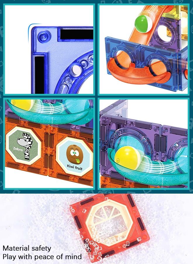 إسكدنيا مجموعة ألعاب تعليمية تحتوي على 125 قطعة من بلاطات مغناطيسية لبناء الكتل - Image 4