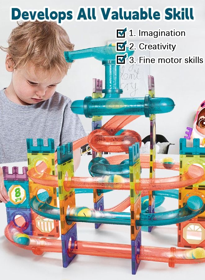 إسكدنيا مجموعة ألعاب تعليمية تحتوي على 125 قطعة من بلاطات مغناطيسية لبناء الكتل - Image 3