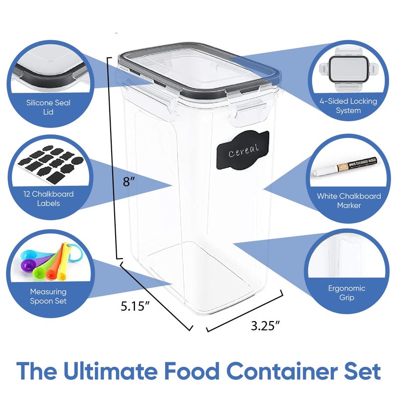 Chef's Path Airtight Food Storage Containers with Lids for Kitchen & Pantry Organization - Set of 12/2L Each - Must Haves for Flour, Sugar & Dry Food Storage - BPA Free Plastic Canisters with Accessories - Image 2