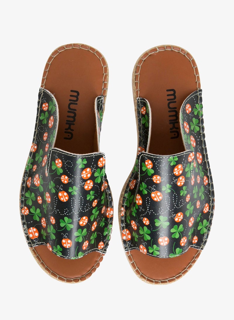 Mumka Ladybugs Hello Black Sandals - Image 3