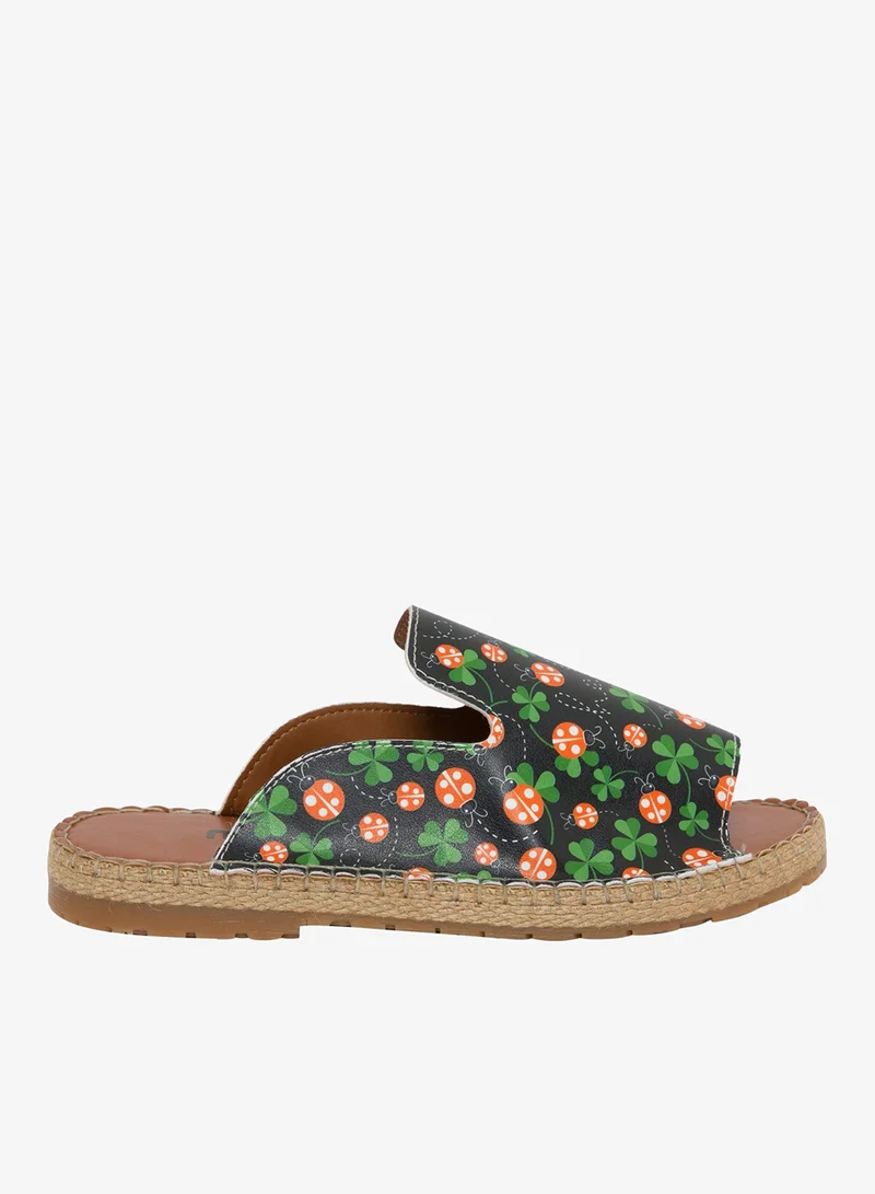 Mumka Ladybugs Hello Black Sandals
