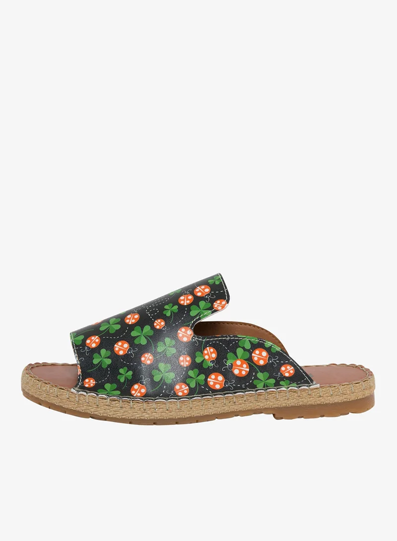 Mumka Ladybugs Hello Black Sandals