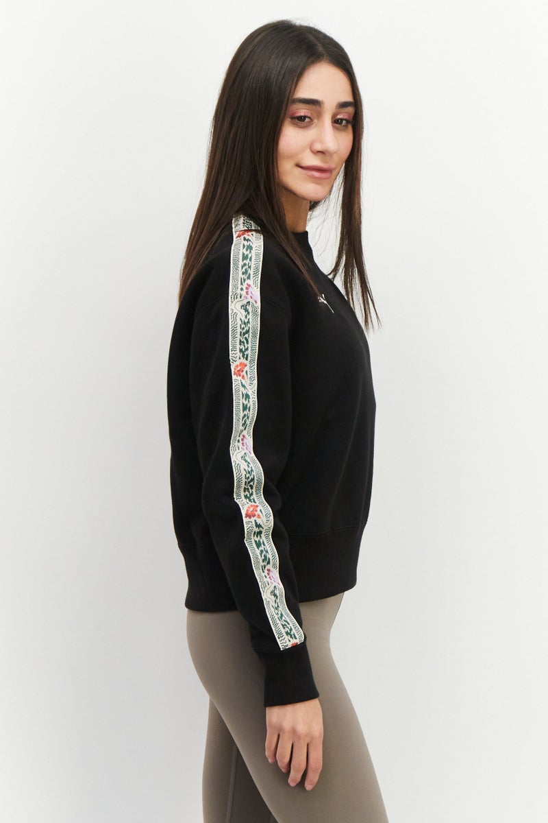 PUMA Women Sportwear Fit Long Sleeve Training Sweatshirt, Black  - Image 4