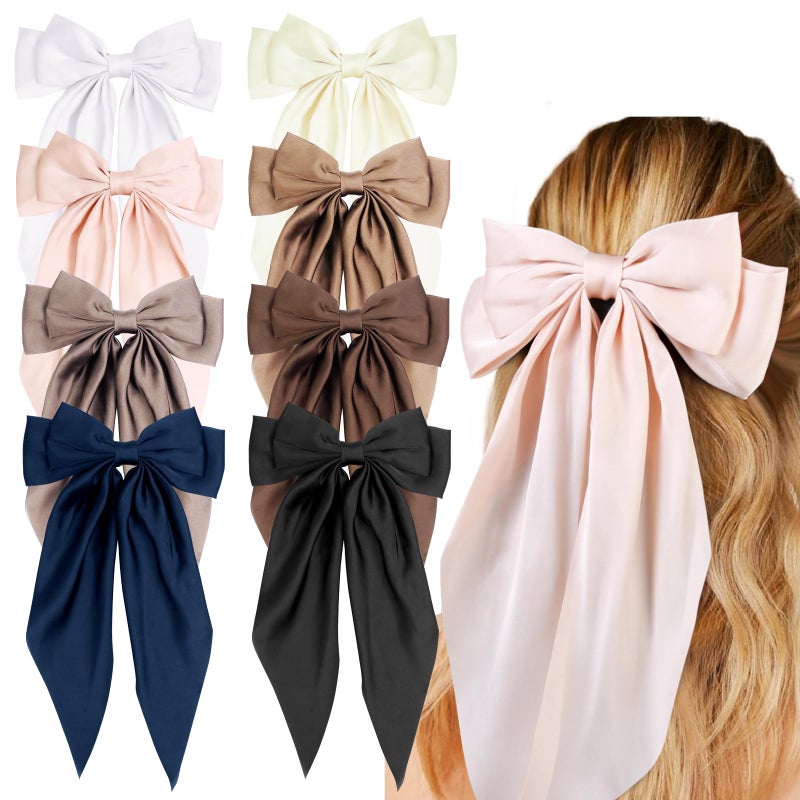 Tobeffect Hair Ribbon Clips with Long Tails - 8 PCS Cute Vintage Accessories for Women and Girls - Image 1