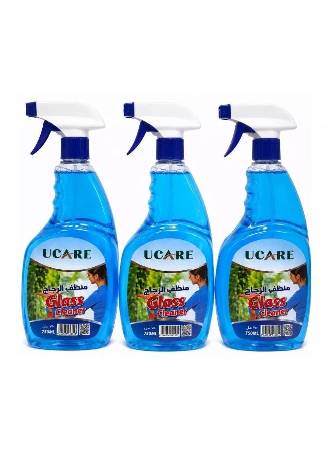 Ucare Trigger Spray Bottled Glass Cleaner- 3X750ml
