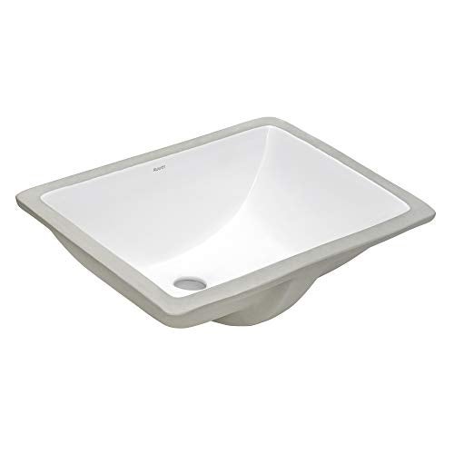 Ruvati 16 x 1134 inch Undermount Bathroom Sink White Rectangular Porcelain Ceramic with Overflow Small Bathroom Sink for Vanity Durable Bath Sinks Ideal Bathroom Sinks RVB0718