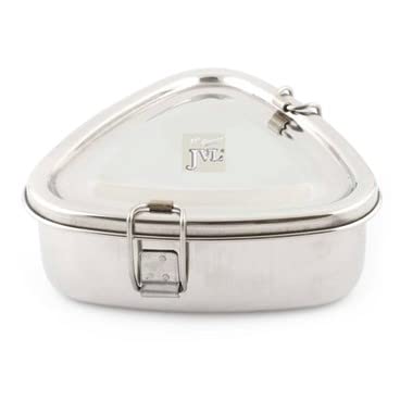 JVL Stainless Steel Lunch Box for Kids, Single Tier Tiffin Box with Inner Plate, Food Grade Steel, Leak Proof & Durable, Ideal for School, Office & Travel (Triangle Shape, Small) - Image 5