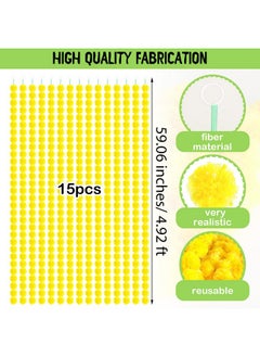Giegxin Giegxin 15 Pack Marigold Garland 5 ft Long Strands Day of Dead Faux Marigold Flowers Diwali Decor Artificial Marigold Flowers Indian Decor for Wedding, Christmas, Events(Yellow)  - Image 2