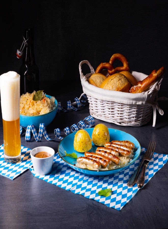 ASTARON أستارون 60 قطعة من مناديل بافاريا لتزيين حفلة أكتوبر - 33x33 سم ورق قابل للتصرف لتزيين طاولات خيام البيرة في ميونيخ - مستلزمات مهرجان البيرة الألماني - Image 5