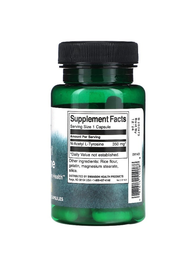 SWANSON سوانسون، N-أسيتيل L-تيروسين، 350 ملغ، 60 كبسولة - Image 2