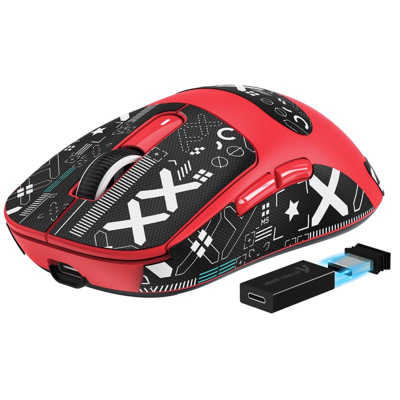 MANBASNAKE Attack Shark X3 Pro 4K8K Hz Mouse 59g Superlight BT24G WirelessWired Gaming Mouse PixArt PAW3395 Gaming Sensor 26000 DPI Griptape Programmable Buttons for Win11XboxPSMacRed - Image 2