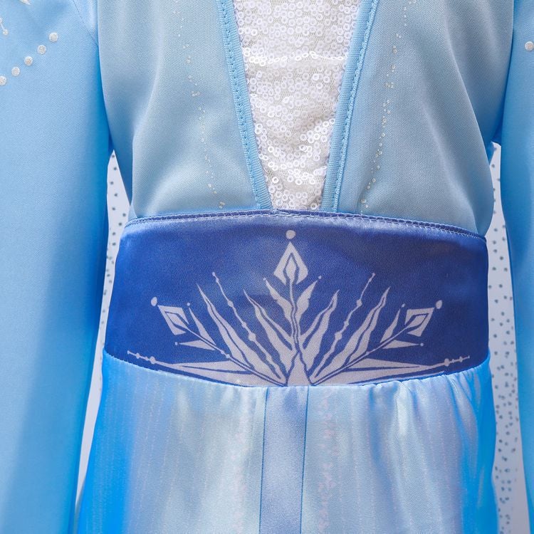 Children'S Clothing Aina Princess Dress Frozen 2 Aisha Printed Children'S Holiday Fake Two-Piece Dress Costume - Image 5
