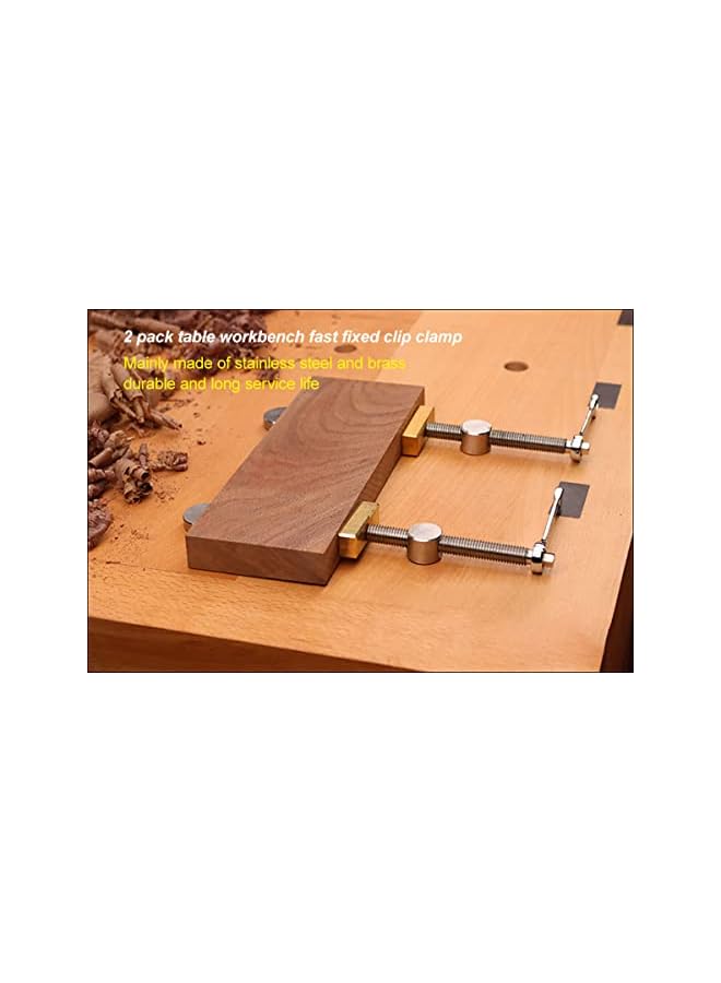 promass 2PCS 3/4 Inch Bench Dog Clamps, Woodworking Clamps with 4 Bench Dogs, CNC Precision Machining Bench Dog with 2 Ratchet Wrenches, Low Profile Design and Easy to Use for Woodworking - Image 5