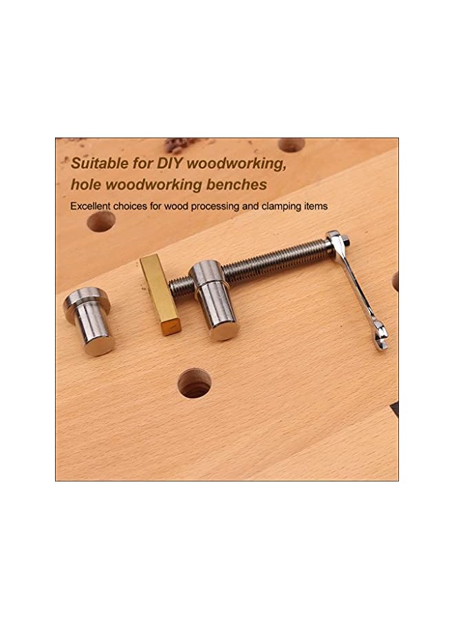 promass 2PCS 3/4 Inch Bench Dog Clamps, Woodworking Clamps with 4 Bench Dogs, CNC Precision Machining Bench Dog with 2 Ratchet Wrenches, Low Profile Design and Easy to Use for Woodworking - Image 2