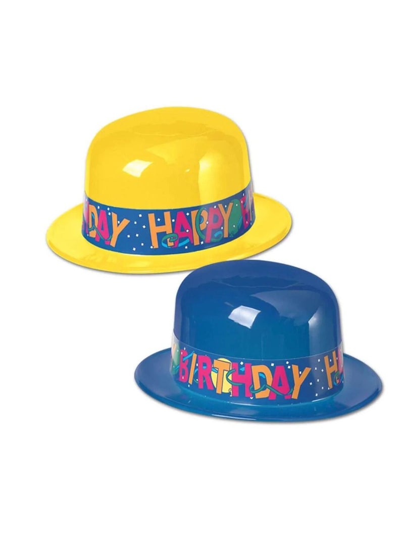 Happy Birthday Band Plastic Derbies Red 2 pcs - Image 3
