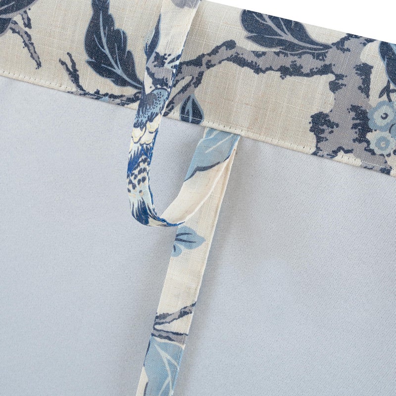 DriftAway Ada Floral Botanical Print Flower Leaf Lined Thermal Insulated Room Darkening Blackout Tie Up Window Curtains 2 Layers Each 45 Inch by 63 Inch Navy - Image 5