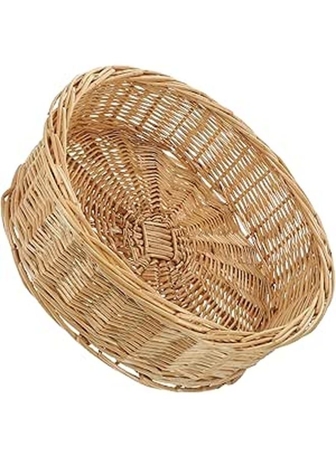 Handmade Rattan Snack Basket 27cm Diameter Multifunctional Kitchen Storage Organizer - Image 1