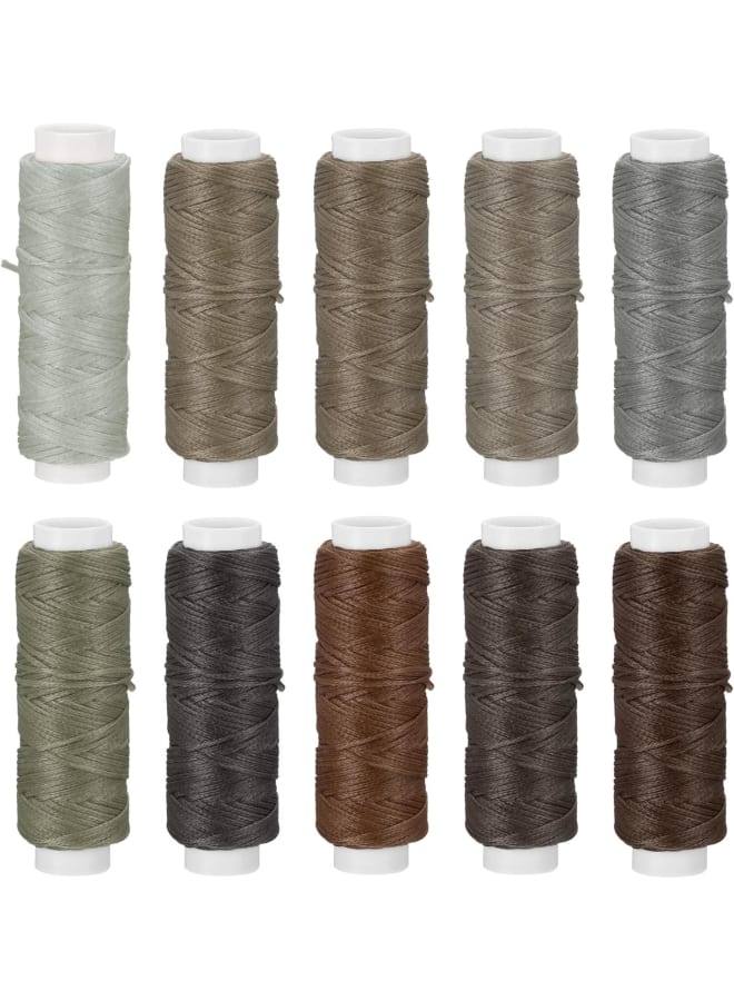 10 Rolls Wax-coated Polyester Threads 13 Yards 1mm Dia Leather Sewing Thread Cord - Image 1