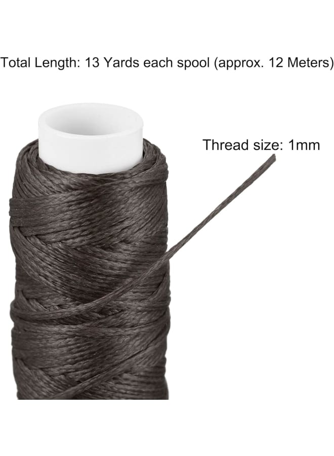 10 Rolls Wax-coated Polyester Threads 13 Yards 1mm Dia Leather Sewing Thread Cord - Image 2