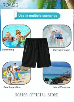 Men's Slant Pockets Drawstring Waist Swimming Trunks Beachwear Beach Five Point Casual Pants Sports Running Boxer Swim Shorts Swimsuit Summer Pure Black - pzsku/ZE8F88C08E9B4BABDE72FZ/45/_/1661759074/450b41df-2cc8-4657-bdc3-e2160c748cf3