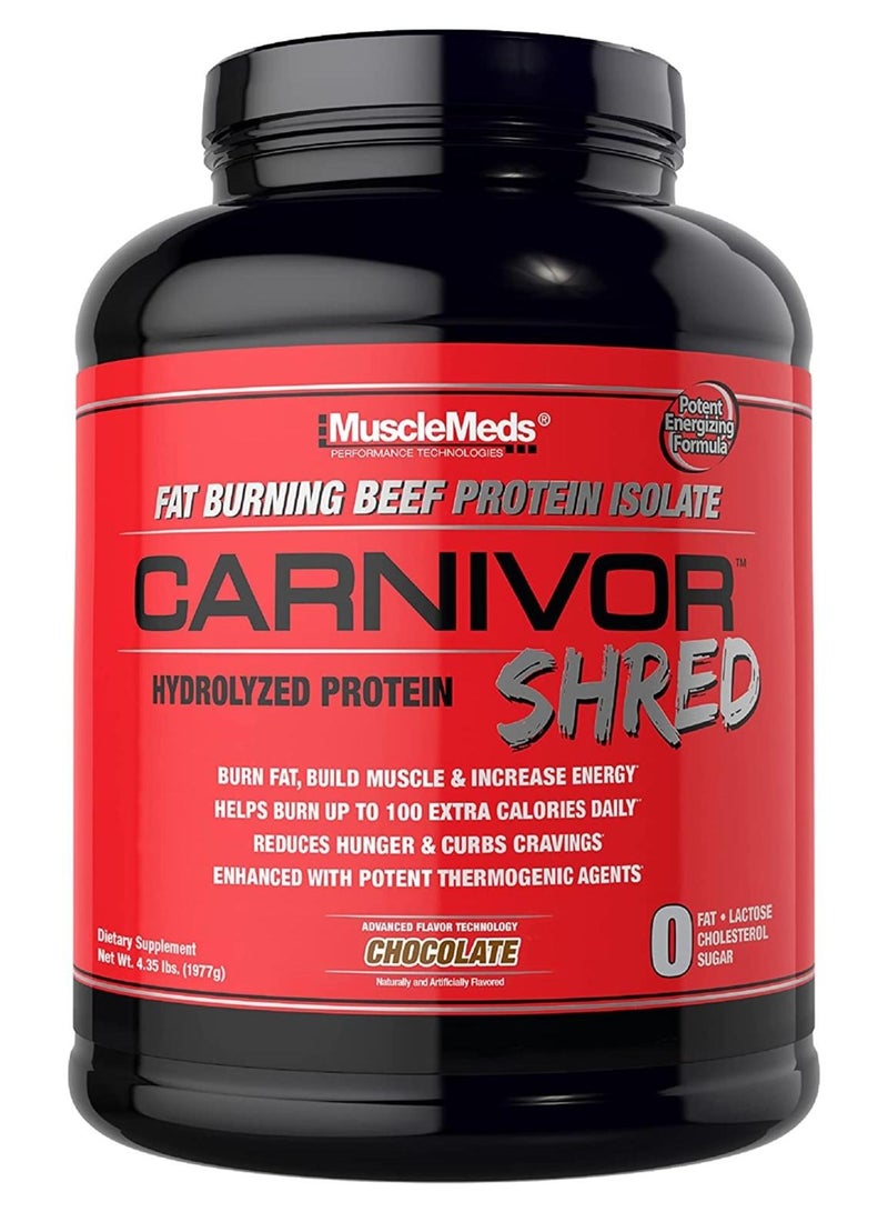 MUSCLEMEDS Carnivore Shred Fat Burning Beef Protein Isolate Chocolate Flavor 56 Servings - Image 1