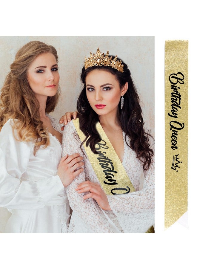 فيلسكرون تاج الملكة لأعياد الميلاد من VELSCRUN للنساء والفتيات، عصابة رأس الملكة لأعياد الميلاد من الكريستال الذهبي، تاج الأميرة الأنيق، ديكورات حفلات أعياد الميلاد السعيدة، هدية عيد ميلاد الأم والأخوات، إكسسوارات الشعر - Image 2