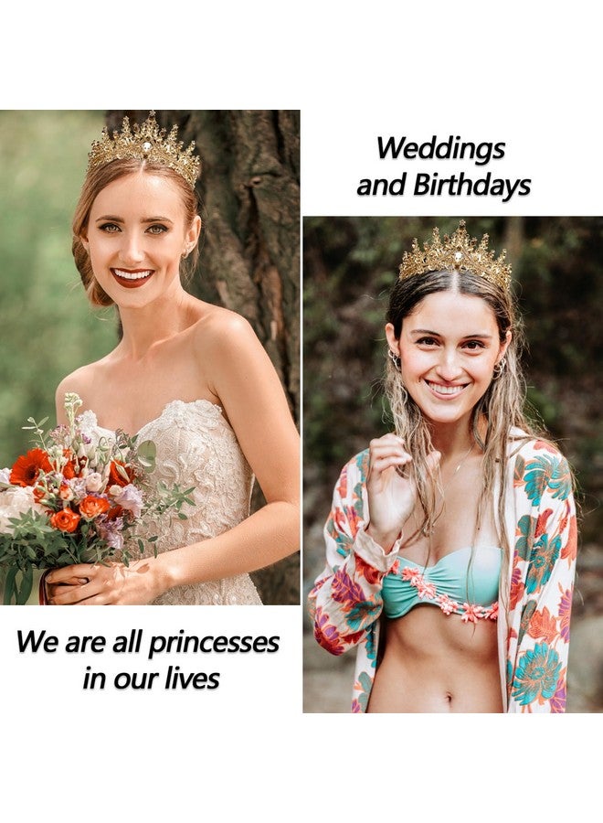 فيلسكرون تاج الملكة لأعياد الميلاد من VELSCRUN للنساء والفتيات، عصابة رأس الملكة لأعياد الميلاد من الكريستال الذهبي، تاج الأميرة الأنيق، ديكورات حفلات أعياد الميلاد السعيدة، هدية عيد ميلاد الأم والأخوات، إكسسوارات الشعر - Image 4