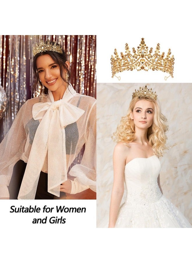 فيلسكرون تاج الملكة لأعياد الميلاد من VELSCRUN للنساء والفتيات، عصابة رأس الملكة لأعياد الميلاد من الكريستال الذهبي، تاج الأميرة الأنيق، ديكورات حفلات أعياد الميلاد السعيدة، هدية عيد ميلاد الأم والأخوات، إكسسوارات الشعر - Image 3