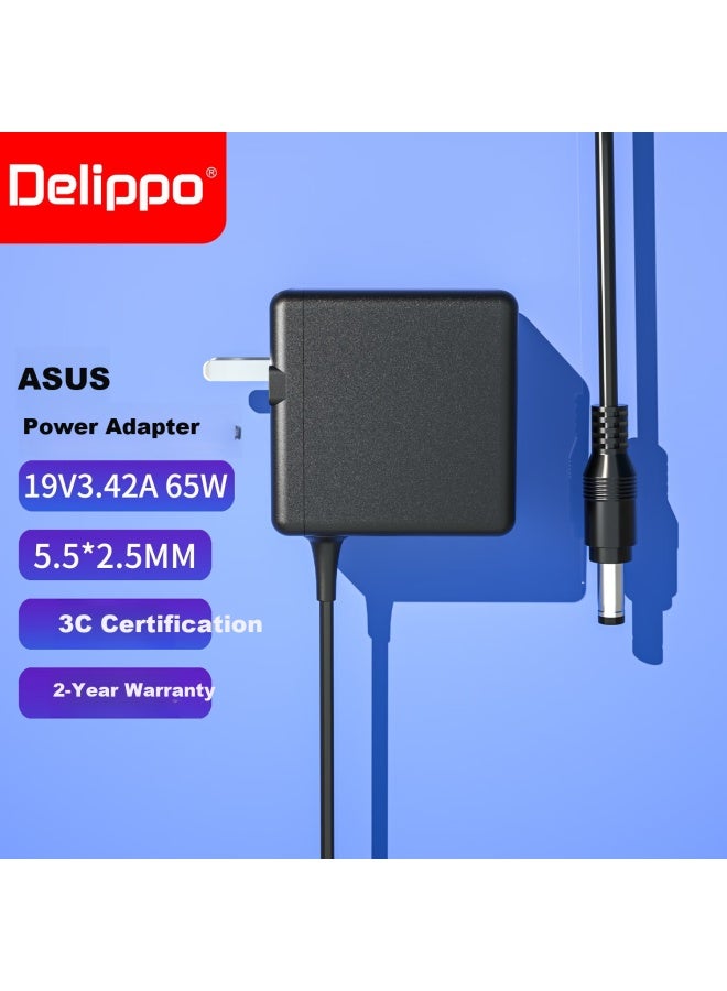 Delippo Laptop Power Adapter Charger For Asus Notebook K555l W519l X550c A450c W519l W408l, 19v 3.42a 65w - Image 1