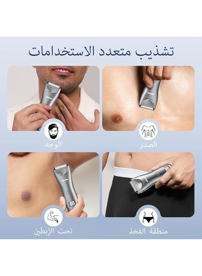 ENSSU Men’s Grooming Trimmer with Safe BLADELOCK™ Blade, Electric Hair Trimmer for Men with Central LED Light and LCD Display, IPX7 Waterproof Shaver for Wet & Dry Use on Body, Groin, Legs, and Bikini Areas - Image 2
