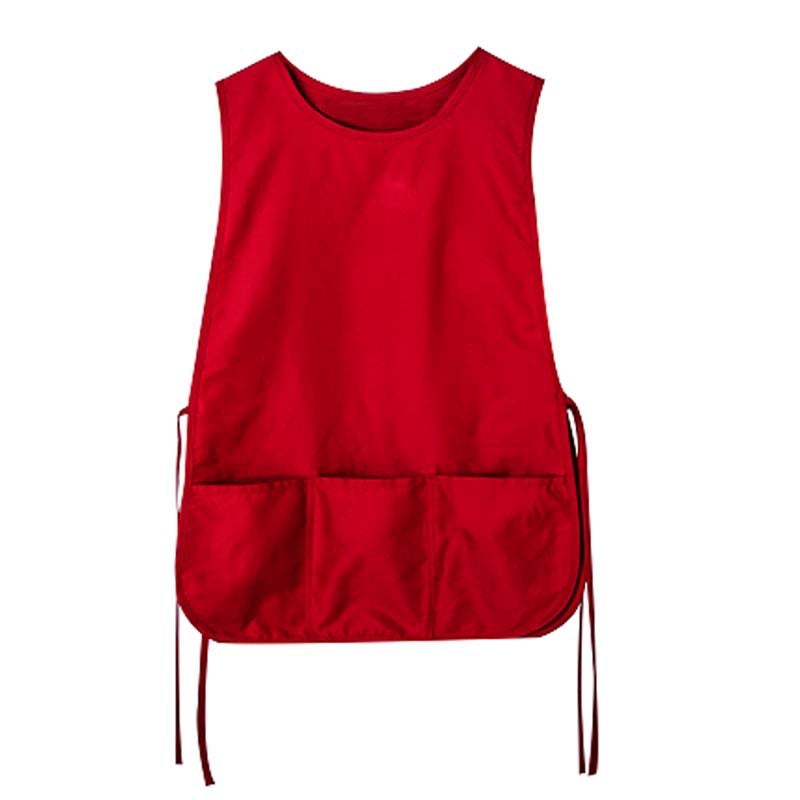Cobbler Vest Apron Sleeveless Art Chef Pockets Red (three defenses)