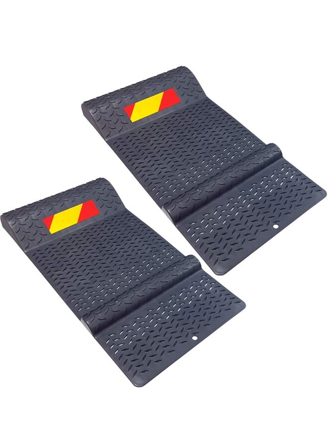 2PCS Plastic Parking Mat Guides for Garage Vehicles, Antiskid Car Park Aid - Gray - Image 1