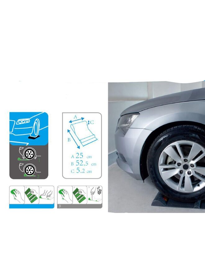 2PCS Plastic Parking Mat Guides for Garage Vehicles, Antiskid Car Park Aid - Gray - Image 2