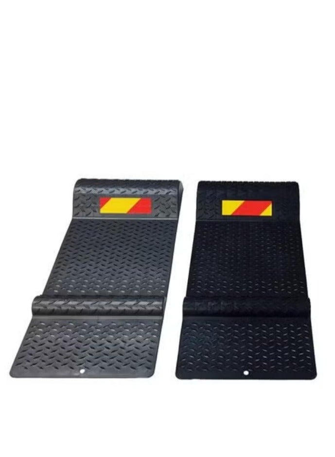 2PCS Plastic Parking Mat Guides for Garage Vehicles, Antiskid Car Park Aid - Gray - Image 4