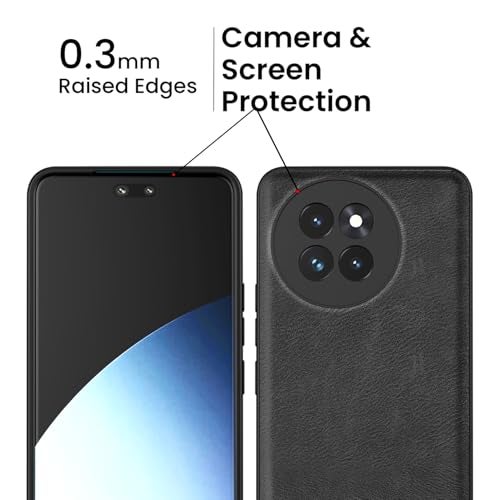 Kapa Tux Leather Back Cover for Xiaomi 14 Civi | Slim Shockproof Camera Protection Bumper Case (Black) - Image 3