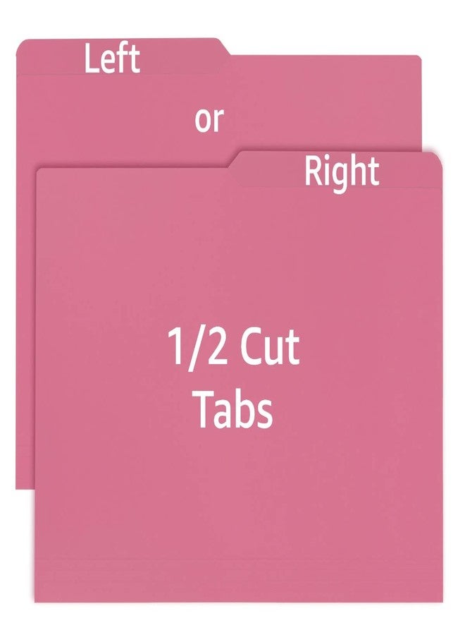 UOFFICE File Folder, Letter Size, 1/2 Cut Tab, 25 Pack (Pink) - Image 4