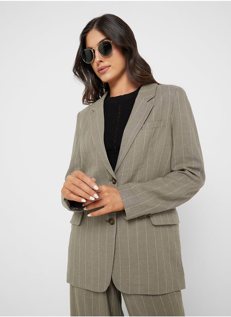 VERO MODA Oversized Fit Linen Blazer  - Image 1
