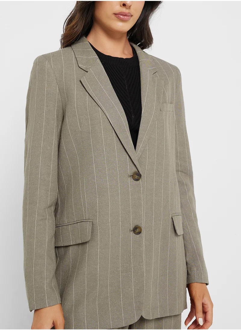 VERO MODA Oversized Fit Linen Blazer