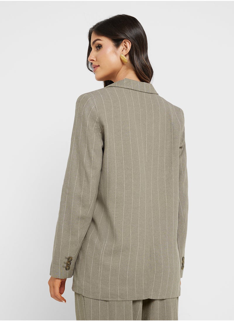 VERO MODA Oversized Fit Linen Blazer  - Image 2
