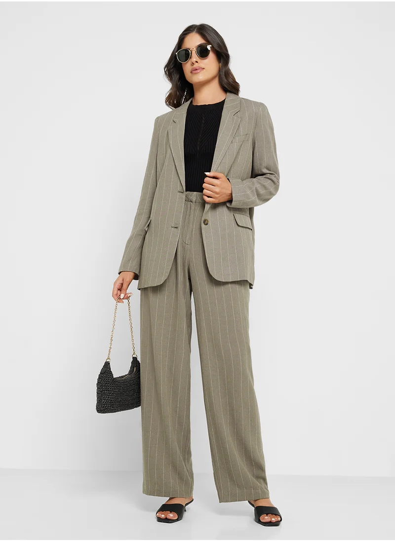 VERO MODA Oversized Fit Linen Blazer