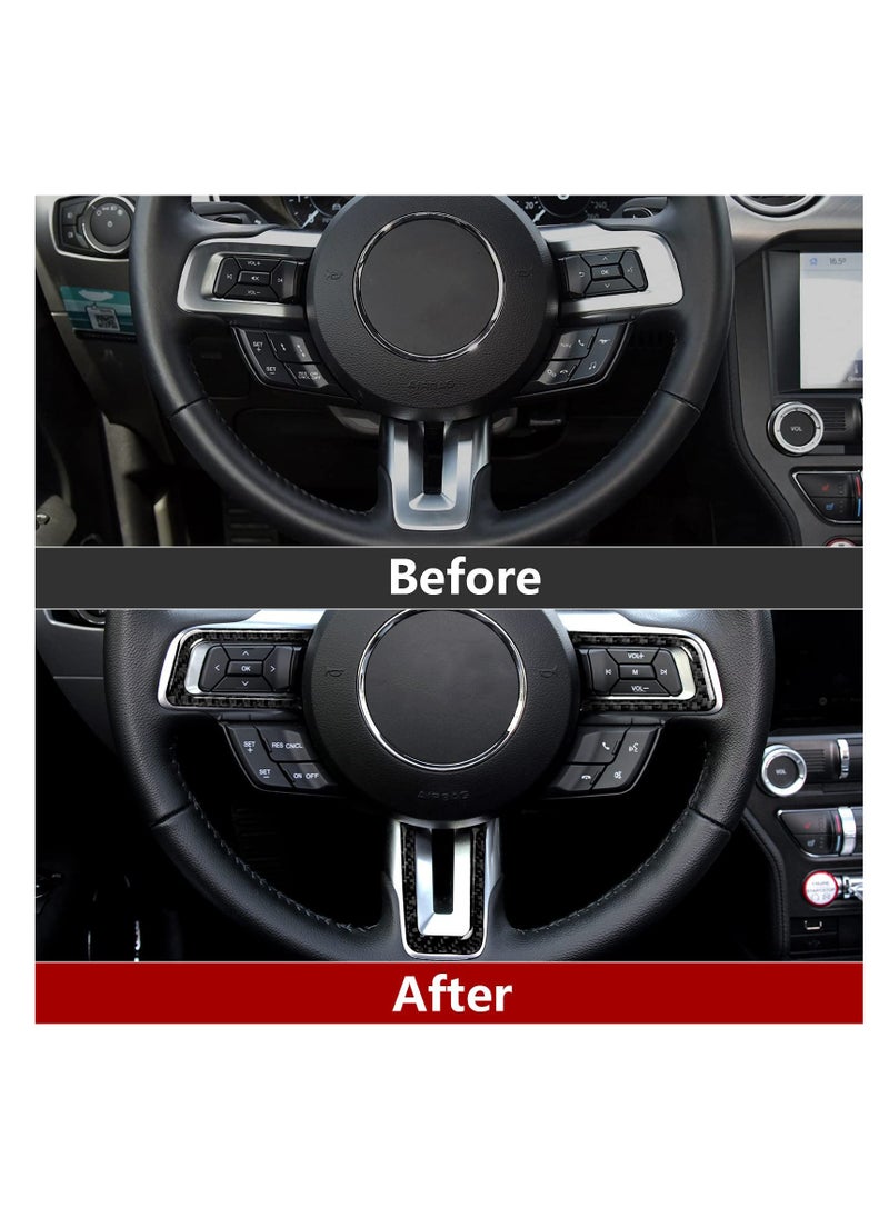 Generic Carbon Fiber Steering Wheel Sticker for Ford Mustang GT - Interior Trim Decal Accessory for Enhanced Style and Protection  - Image 2