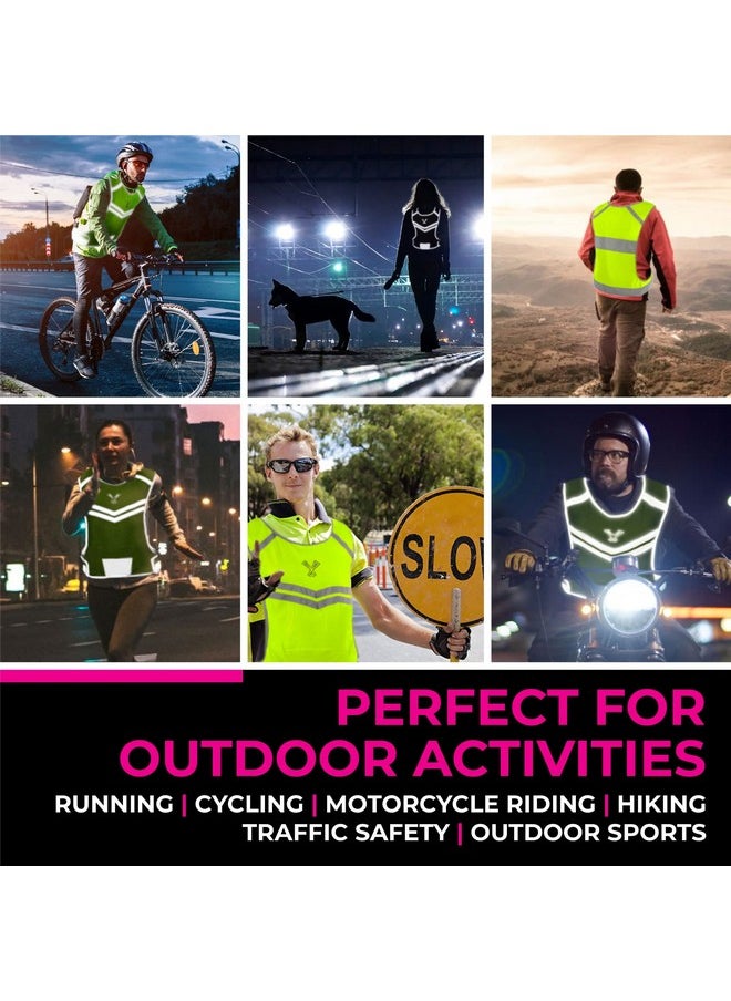 247 Viz Reflective Running Vest Yellow, Green Night Reflective Vest Running For Walkers, Women & Men. High Visibility Reflective Gear, Cycling & Running Vest, High Vis Neon Safety, Large;Xl Size  - Image 5
