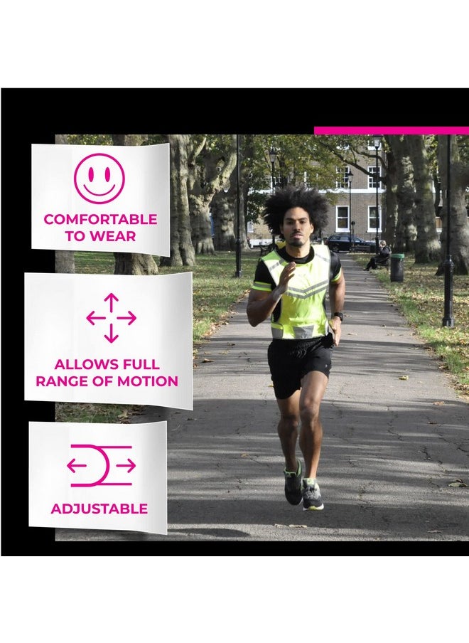 247 Viz Reflective Running Vest Yellow, Green Night Reflective Vest Running For Walkers, Women & Men. High Visibility Reflective Gear, Cycling & Running Vest, High Vis Neon Safety, Large;Xl Size  - Image 3