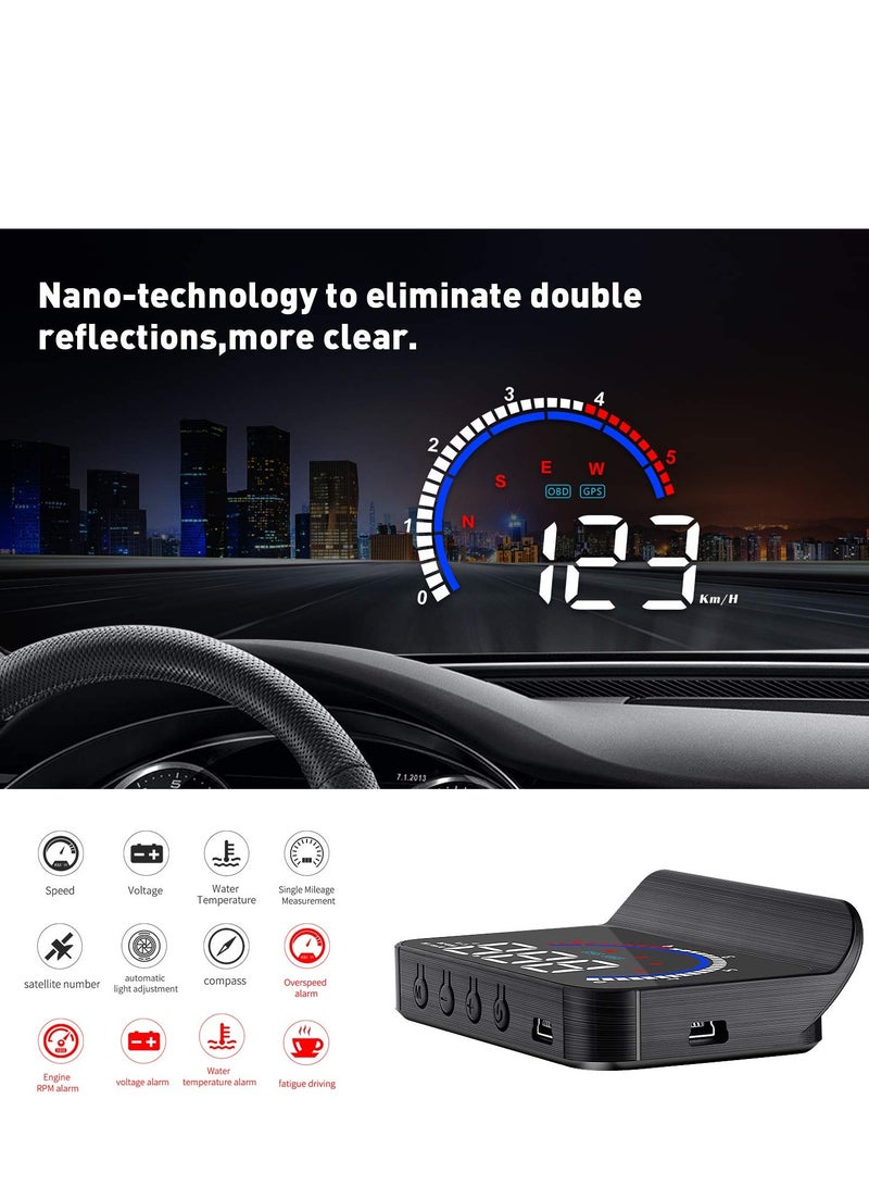 جولف لينك شاشة عرض أمامية GULFLINK (HUD) عداد سرعة السيارة M13 PLUS - Image 4