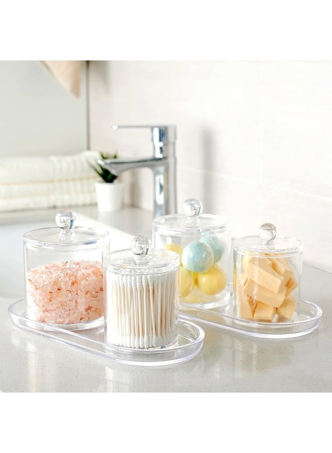 SheeChung Acrylic Vanity Tray, 2 Pack, Clear, 9.65 in x 4.5 in x 0.79 in, Catchall Tray, Countertop Sink Tray Dispenser, Sturdy Holder for Cabinet, Shelf, Cupboard, or Closet Organization - Image 3